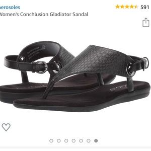 Aerosole Black Gladiator Sandals